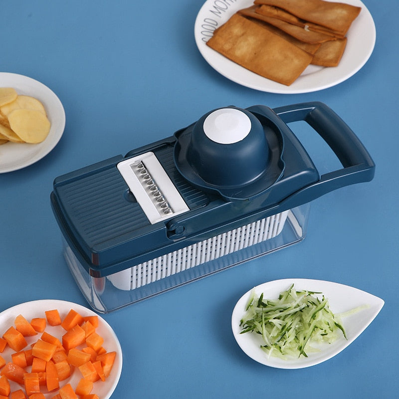 14 pack Multifunctional vegetable chopper fruit knife kitchen potato slicer grater drain basket onion shredder kitchen access