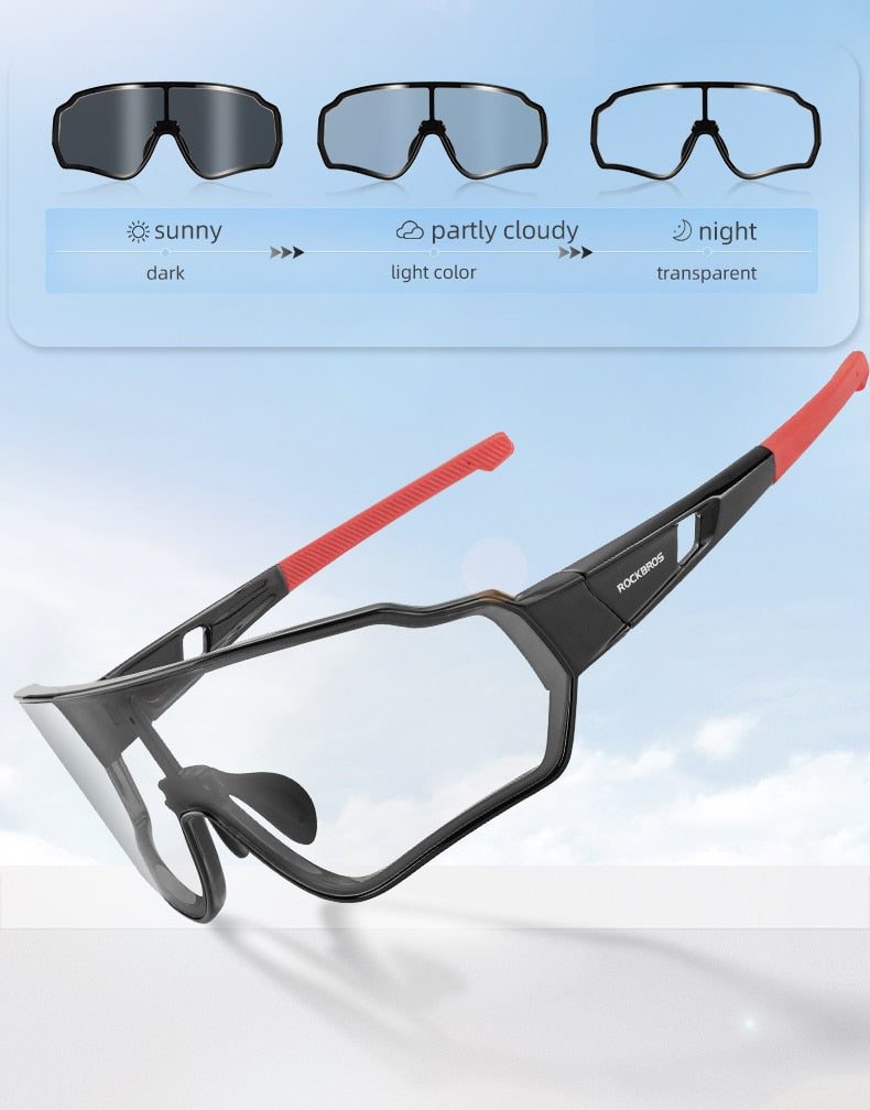 Photochromic Polarized Sunglasses for Men and Women - Cycling Glasses for Outdoor Sports, Hiking, and Biking with Inner Frame