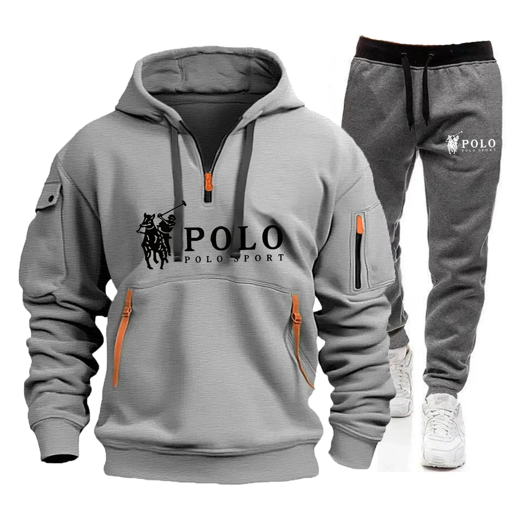 Autumn and Winter 2025 New Men's Casual Set, a Fashionable Outdoor Hiking Windproof and Warm Men's Hoodie and Pants 2-piece Set