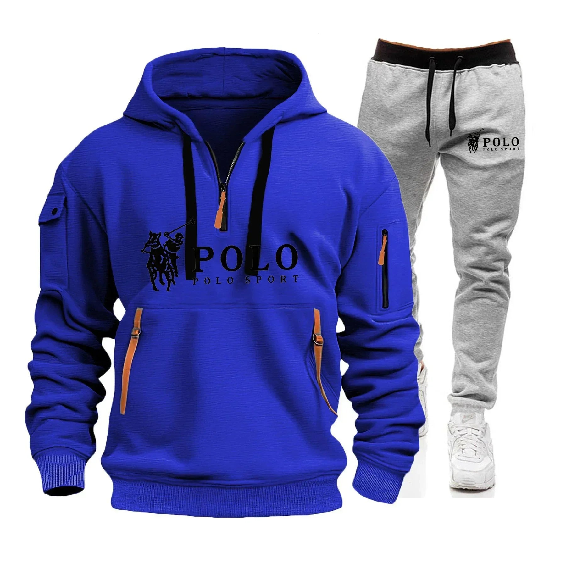 Autumn and Winter 2025 New Men's Casual Set, a Fashionable Outdoor Hiking Windproof and Warm Men's Hoodie and Pants 2-piece Set