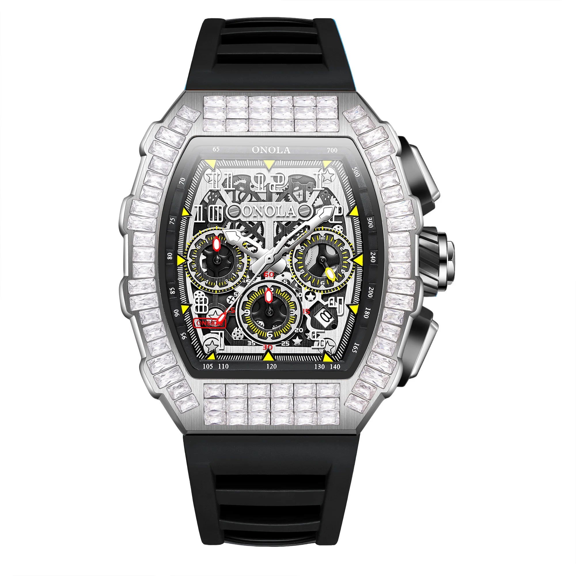 ONOLA Men Mechanical Watch Casual Silicone 30M Waterproof Automatic Watch for Men Military Man Sports Watch