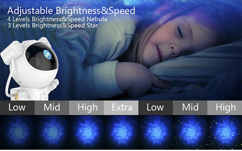 Kids Star Projector Night Light with Remote Control - 360° Adjustable Design for Enchanting Astronaut Nebula Galaxy Lighting, Perfect for Children and Adults