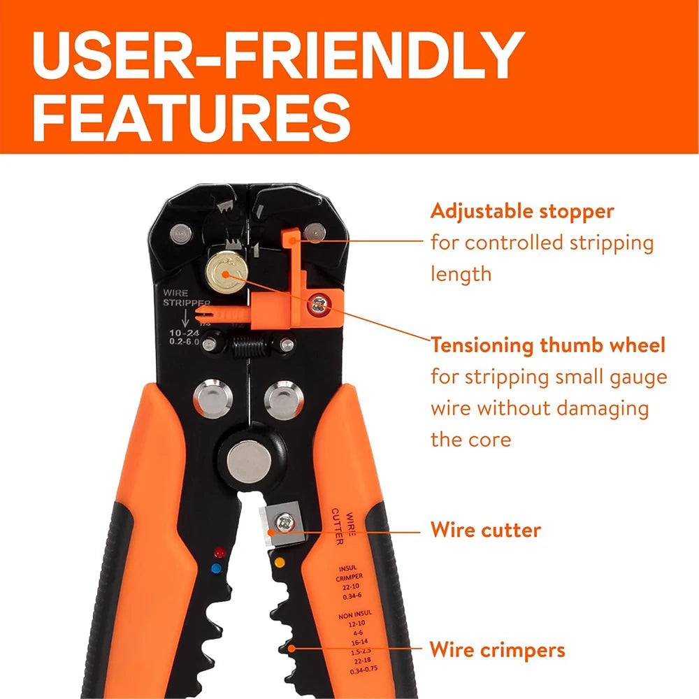 Wire Stripper Tools Multitool Pliers Automatic 5 In1 Stripping Cutter Crimping Cable Wire Electrician Repair Tools