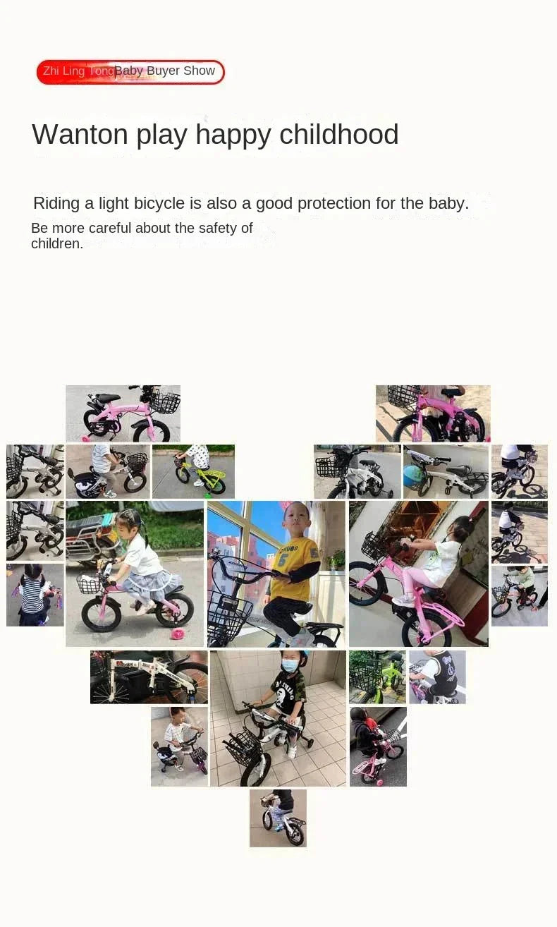 Children's Bicycles for Boys Aged 3-10 Years Old Children Girls Children's Bicycles with Flashing Auxiliary Wheels