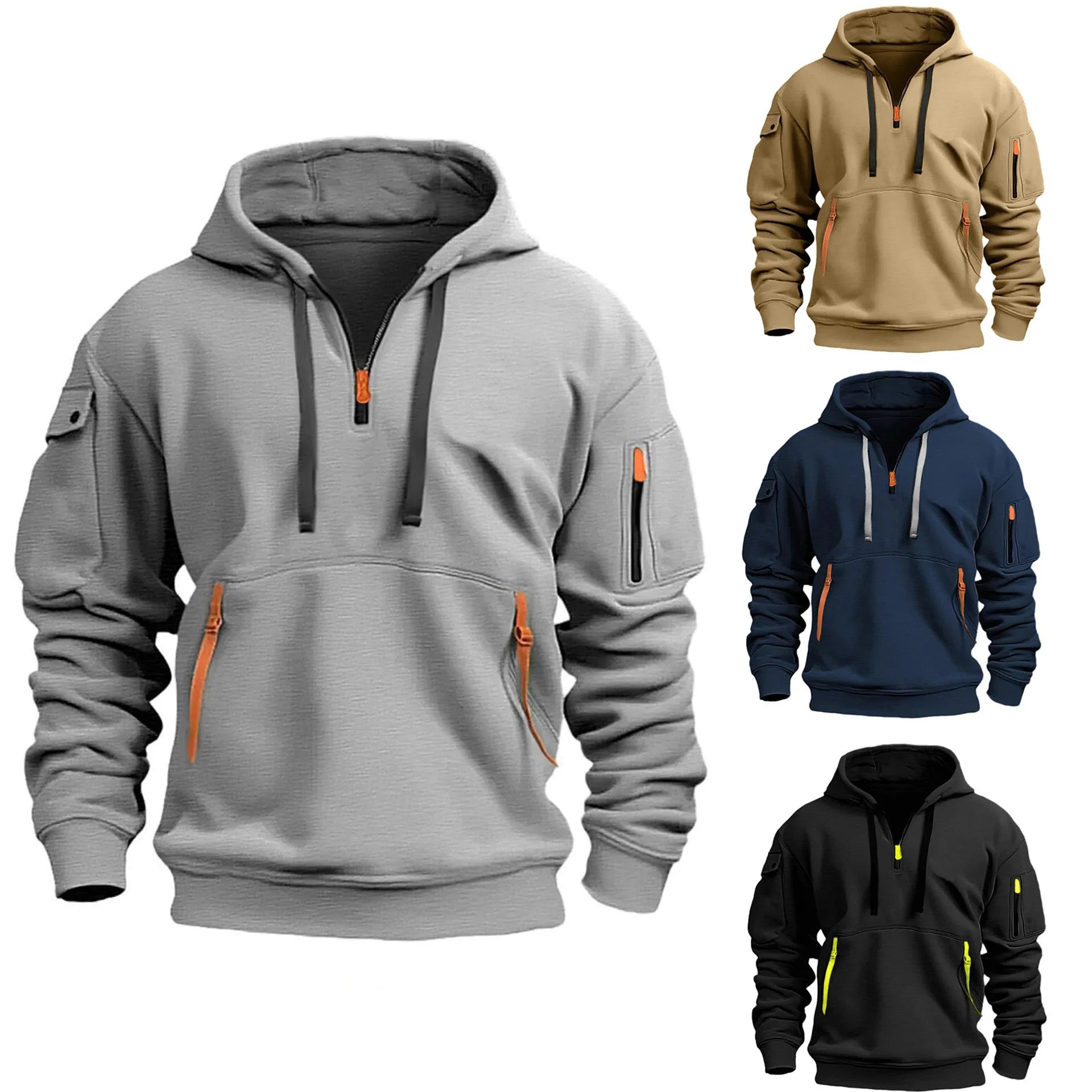 Men's 2025 hooded sweatshirt plus size loose pullover, fashionable sweatshirt, casual hooded jacket s-XXXL