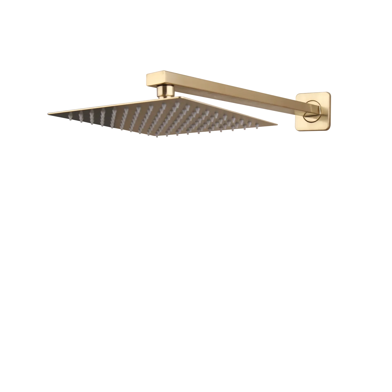 DecorBites™ Brushed Gold Rainfall Shower Faucet Set with Dual Handles and Wall Mount