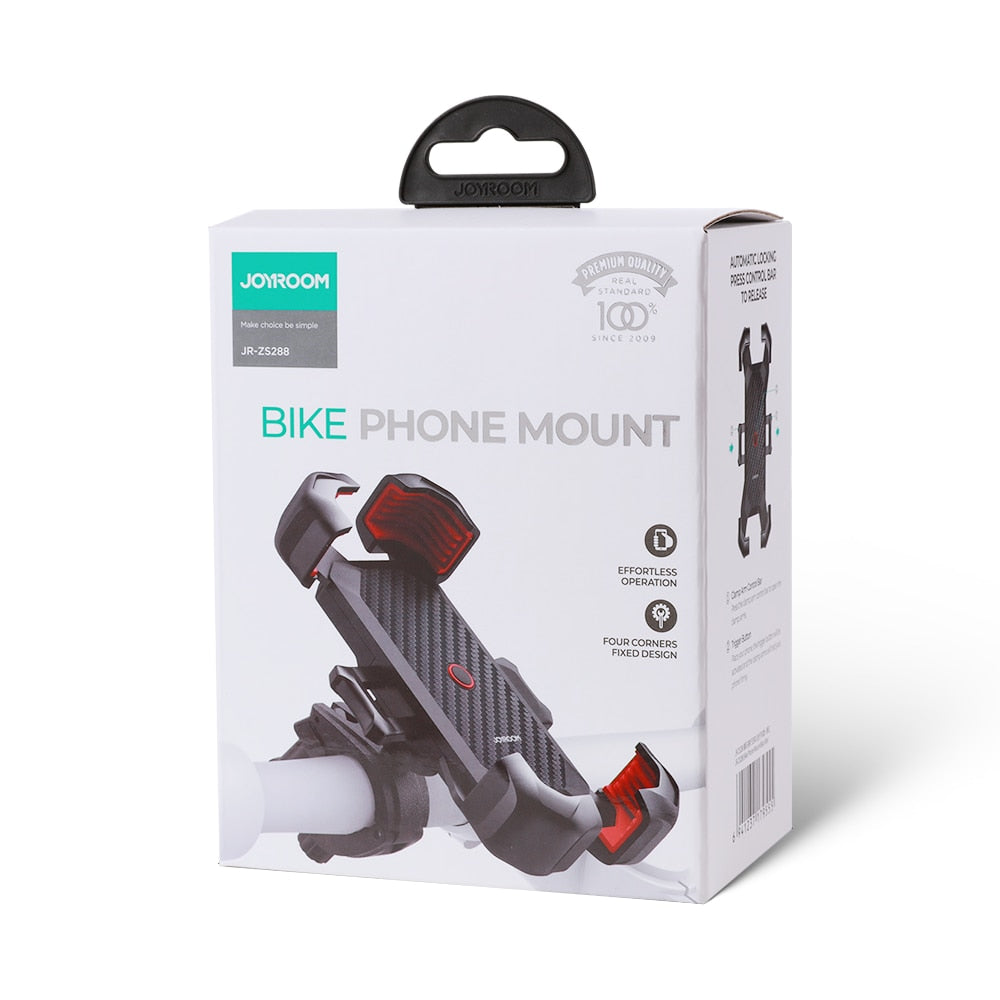 Joyroom Bike Phone Holder - 360° Universal Bicycle Phone Holder for 4.7-7 inch Mobile Phones - Shockproof Bracket with GPS Clip