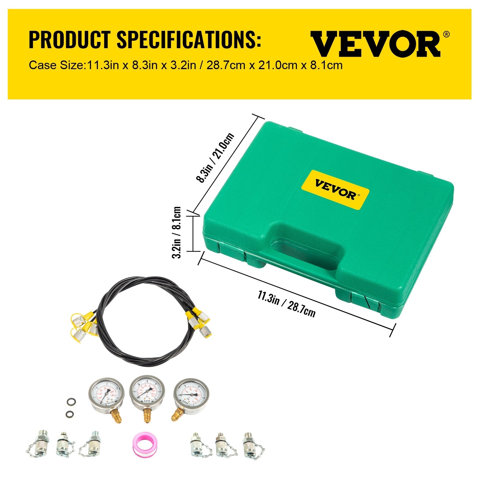 Hydraulic Gauge Test Kit: 0-60Mpa Precision Measurement Tools in a Portable Case - Optimized for Superior Excavator Performance