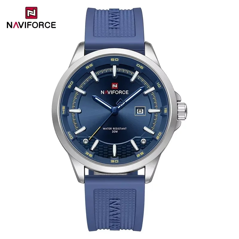 NAVIFORCE Men Business Watch Silicone Strap Wristwatches Quartz Casual Men's Watches Date Luminous Waterproof Original Clock