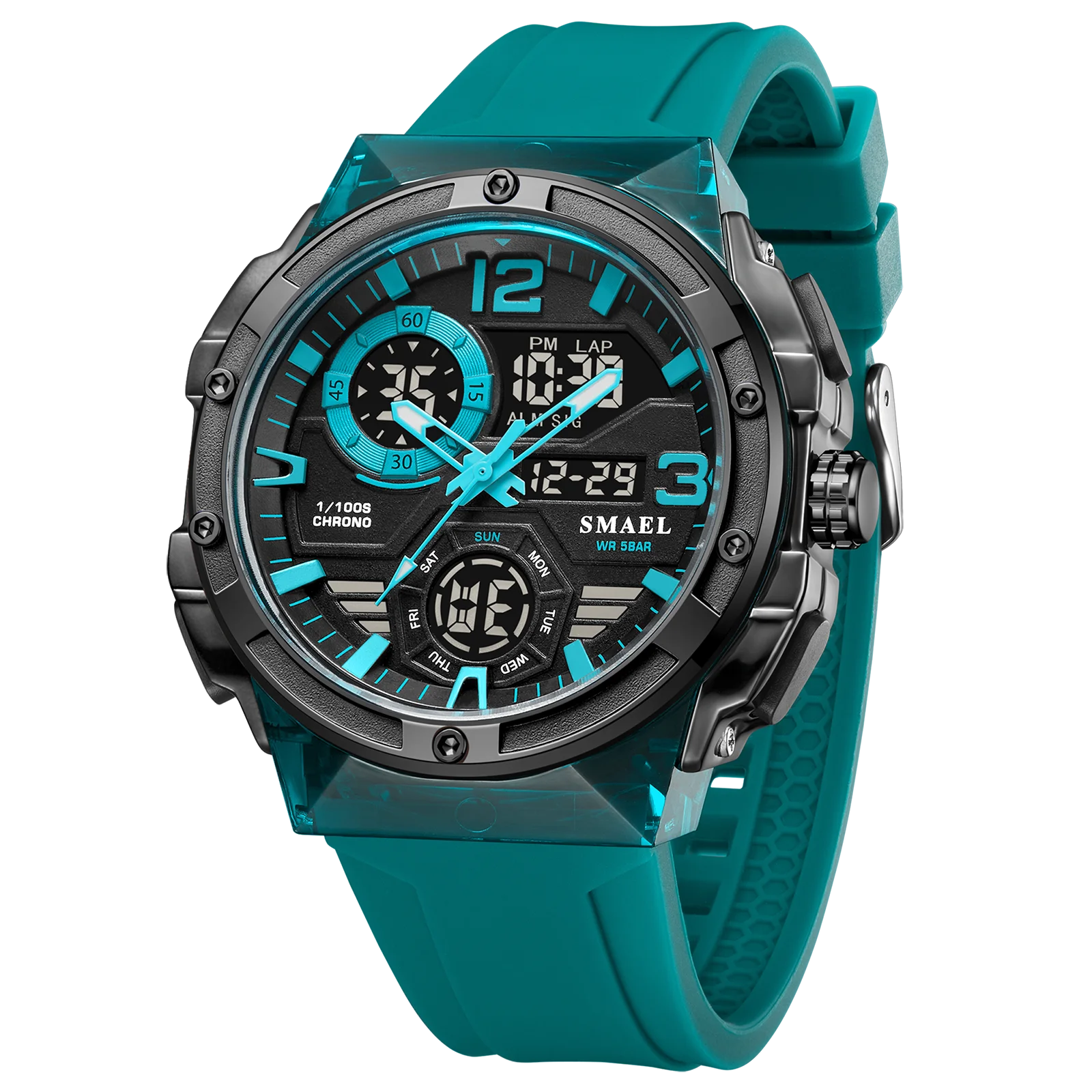 SMAEL 8118 Fashionable,casual and sporty men's watch with light alarm,stopwatch,waterproof and shockproof,multi-functional ,gift