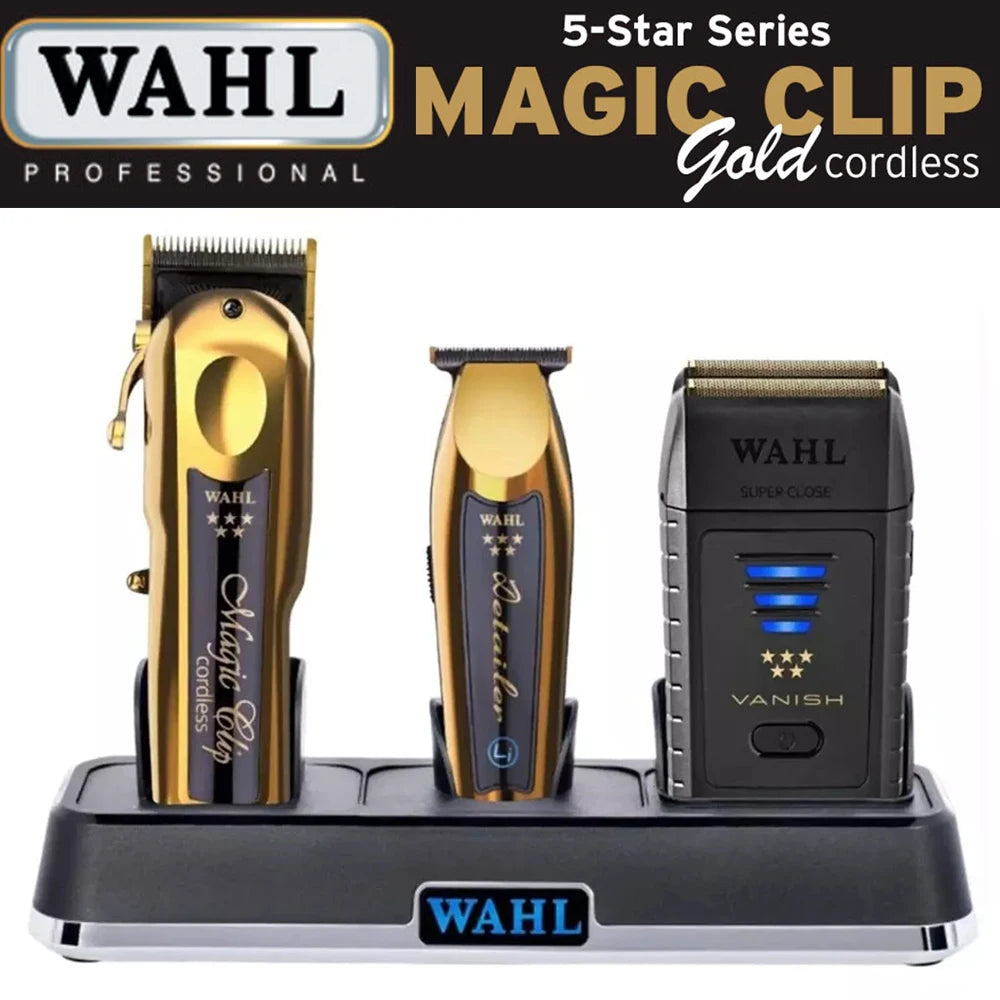 Professional Wahl Vapor 8148 Magic Clip Andis Baber Combo Gold Cordless Hair Clipper&Hair Trimmer&Foil Shaver For Stylists