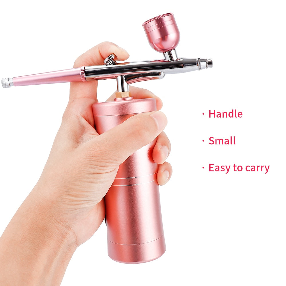 Top 0.3mm Mini Air Compressor Kit Air-Brush Paint Spray Gun Airbrush For Nail Art Tattoo Craft Cake Nano Fog Mist Sprayer