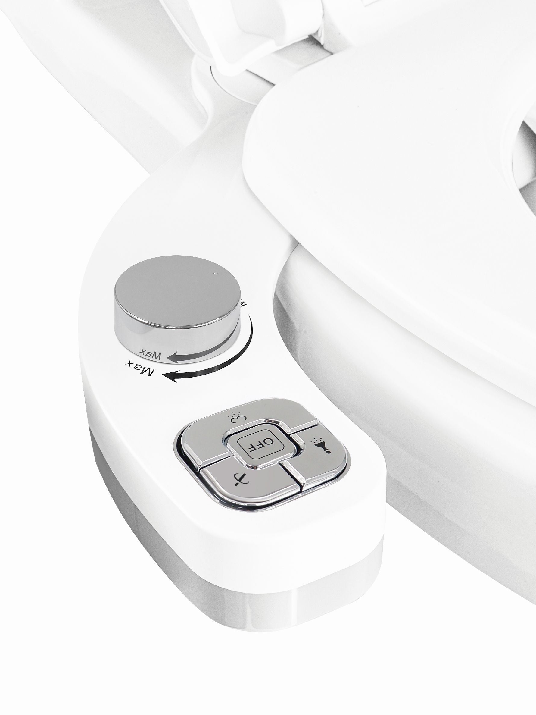 Hygienic Non-Electric Button Bidet - Dual Nozzle Fresh Water Toilet Seat Attachment with Self-Cleaning and Frontal/Rear Wash Functions