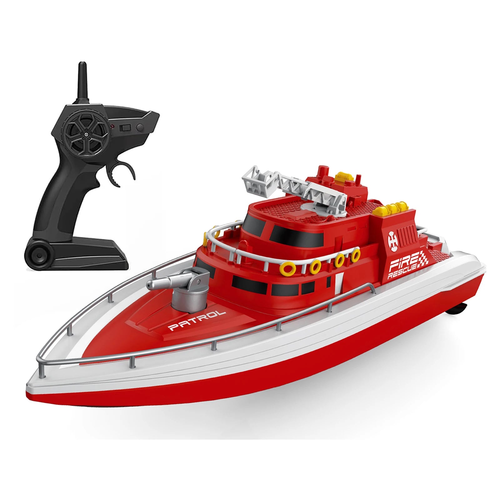 Remote Control Boat on Lake Pool H158 H160 H139 Fireboat Rescue Water-Spraying 15km/h 38CM Pool Water Toy For Kids Boys Beginner
