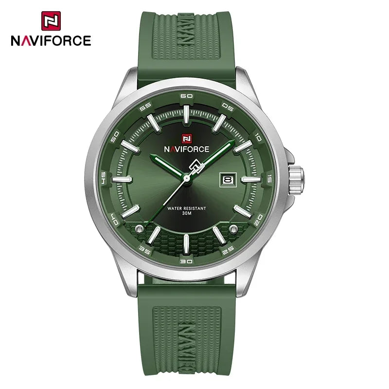 NAVIFORCE Men Business Watch Silicone Strap Wristwatches Quartz Casual Men's Watches Date Luminous Waterproof Original Clock