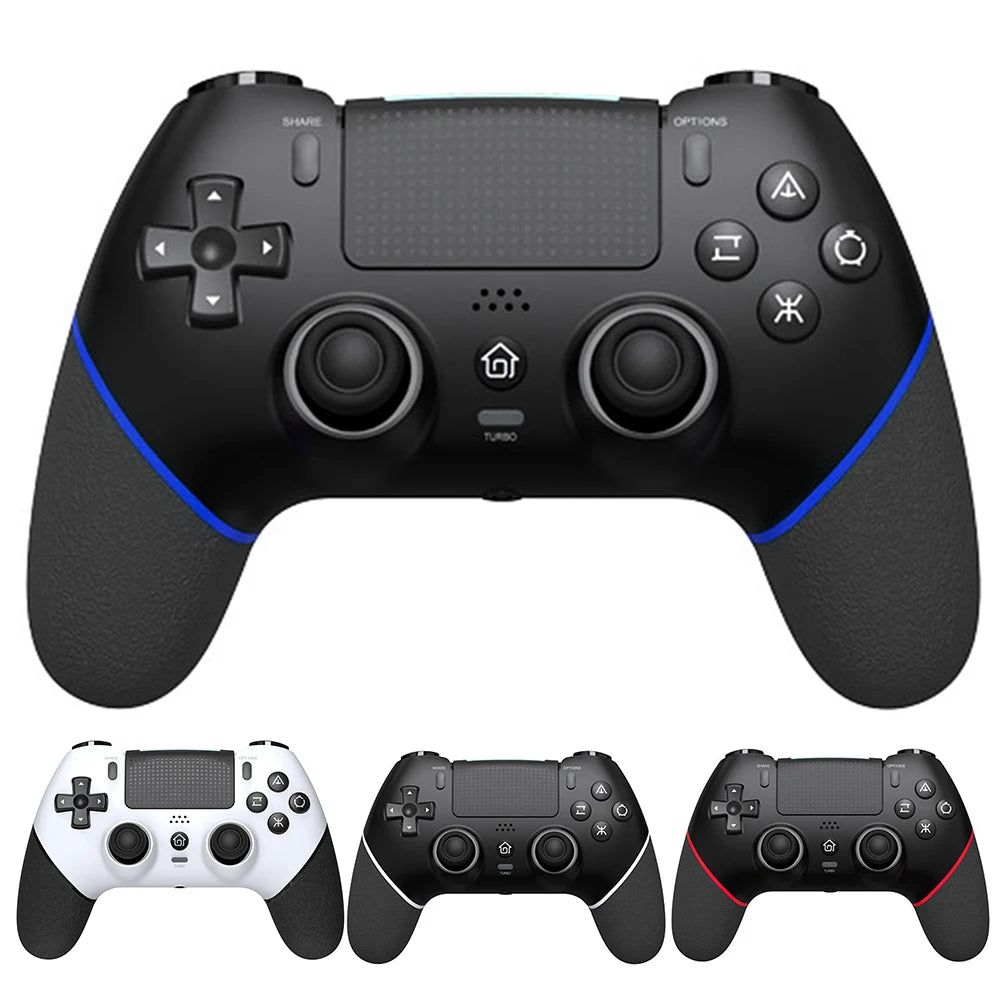 Wireless Controller 6 Axis Gyro Bluetooth-Compatible Console Controller Macros Turbo Dual Vibration Hall Effect Joystick for PS4