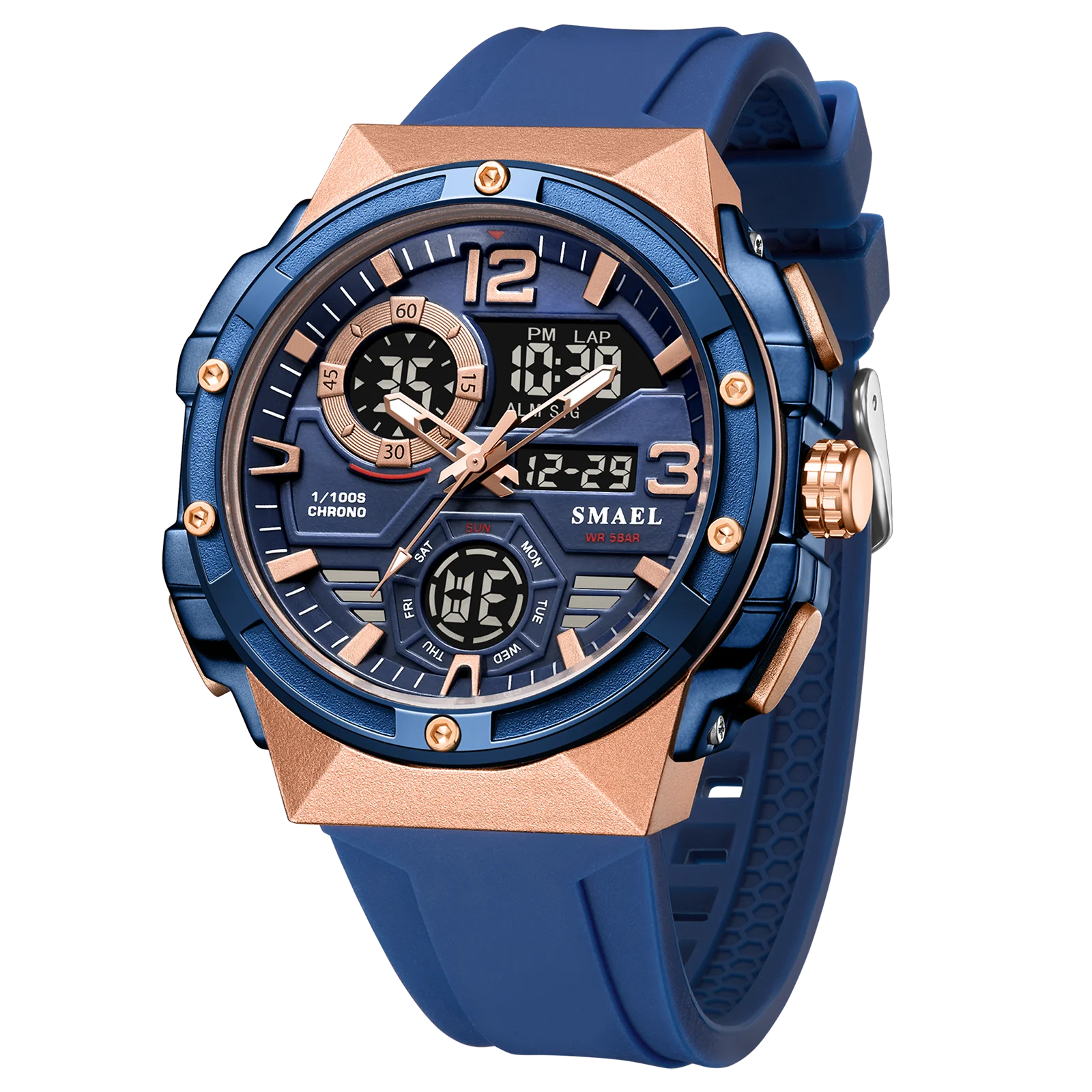 SMAEL 8118 Fashionable,casual and sporty men's watch with light alarm,stopwatch,waterproof and shockproof,multi-functional ,gift