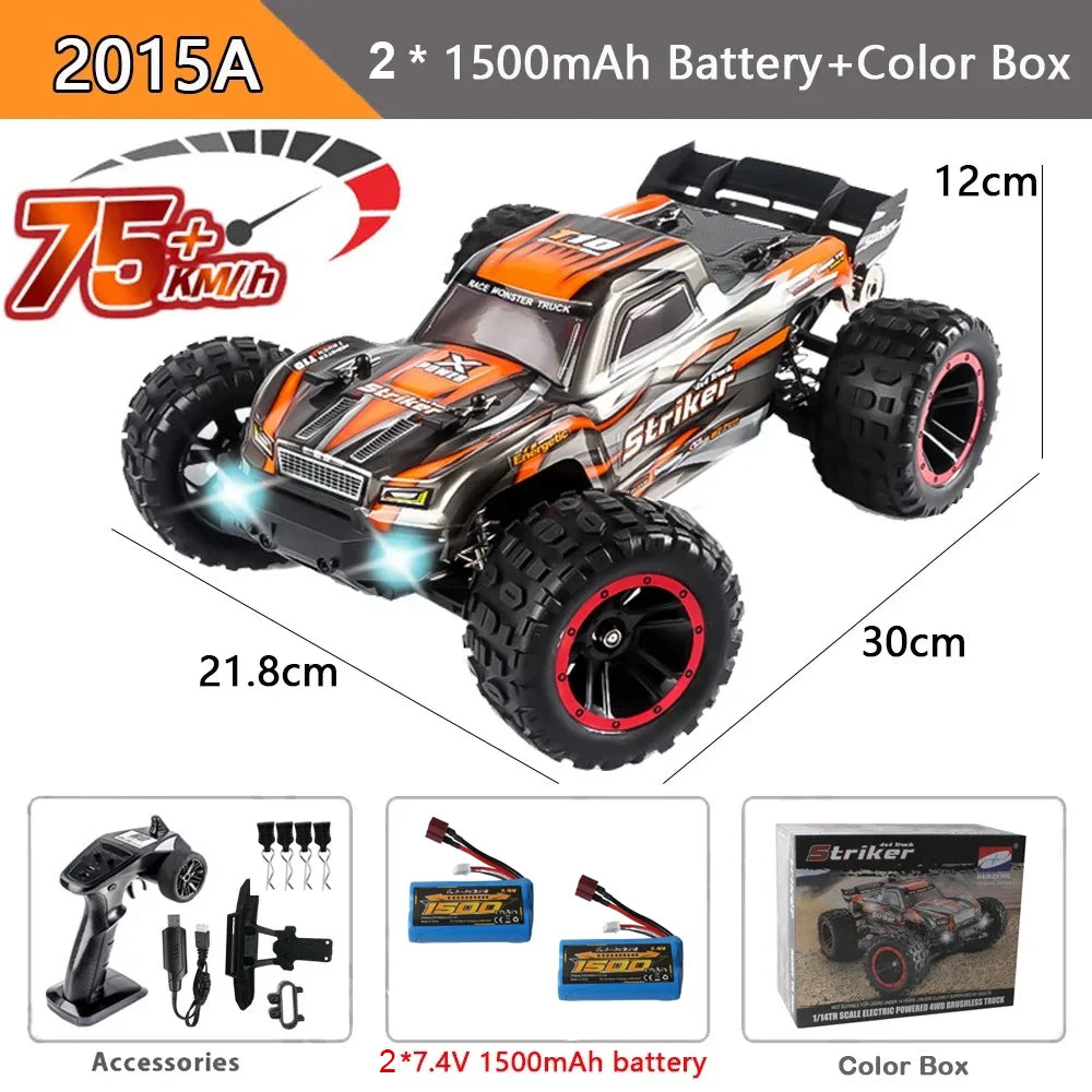 HAIBOXING 2105A 1:14 75KM/H 4WD RC Car Brushless RC Cars High Speed Drift Monster Truck Dual-battery for Kid vs Wltoy 144001 Toy