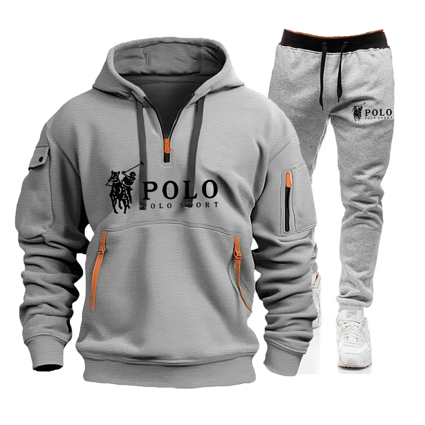 Autumn and Winter 2025 New Men's Casual Set, a Fashionable Outdoor Hiking Windproof and Warm Men's Hoodie and Pants 2-piece Set