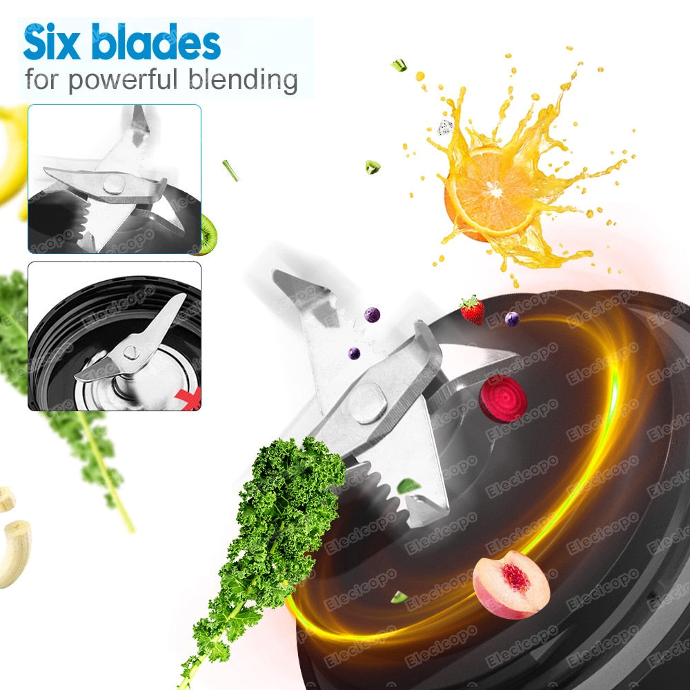 Multifunctional Portable Electric Juicer: 600ML Fruit Mixers Blender with 4000mAh USB Rechargeable Smoothie Mini Blender Machine