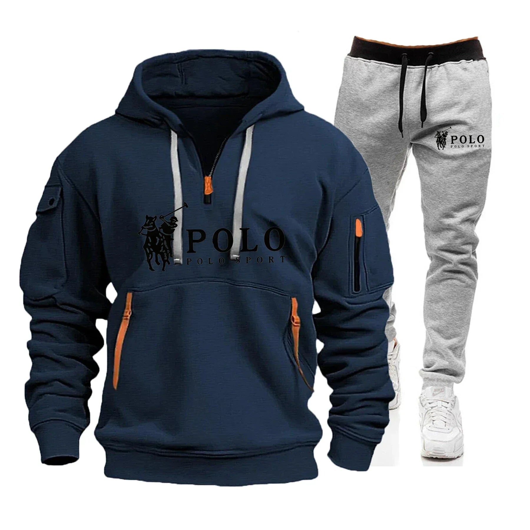 Autumn and Winter 2025 New Men's Casual Set, a Fashionable Outdoor Hiking Windproof and Warm Men's Hoodie and Pants 2-piece Set