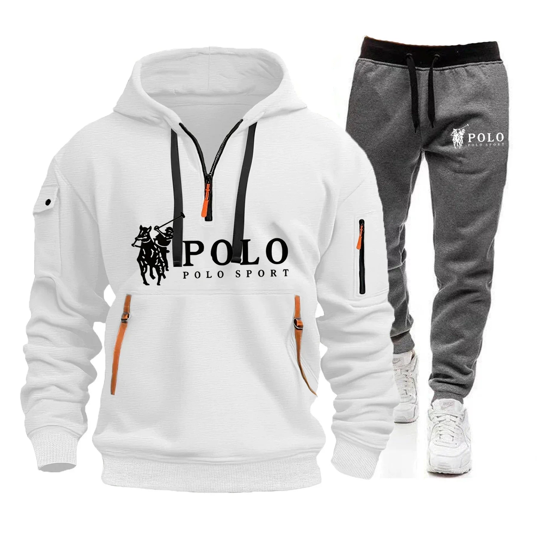 Autumn and Winter 2025 New Men's Casual Set, a Fashionable Outdoor Hiking Windproof and Warm Men's Hoodie and Pants 2-piece Set