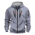 Spring Autumn New Men's Multi Pocket Casual Zipper Black Gray Khaki Hoodie Fashion Sports Street Men Sweatshirt
