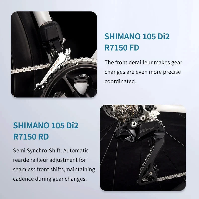 SAVA 2025NEW HAWKEYE SLR7 Carbon Fiber Road Bike with Shimano 105 DI2 R7170 Component Hydraulic Discs, Complete Adult Racing Set