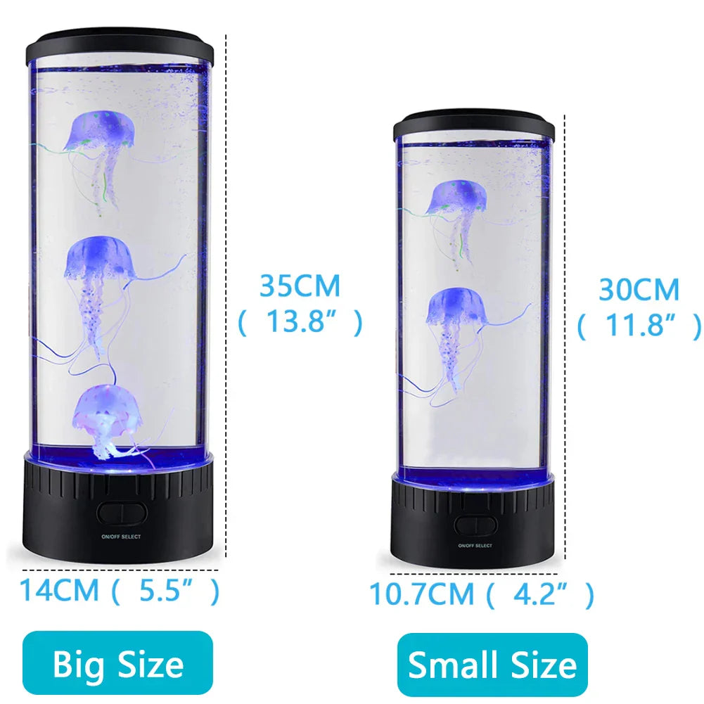 DecorBites™ Jellyfish Lamp: Remote Control LED Night Light, Color Changing Aquarium Décor, USB Charging