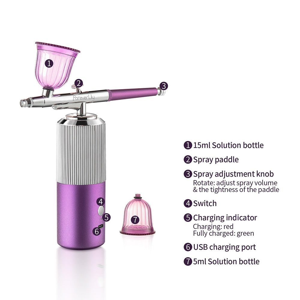 Top 0.3mm Mini Air Compressor Kit Air-Brush Paint Spray Gun Airbrush For Nail Art Tattoo Craft Cake Nano Fog Mist Sprayer