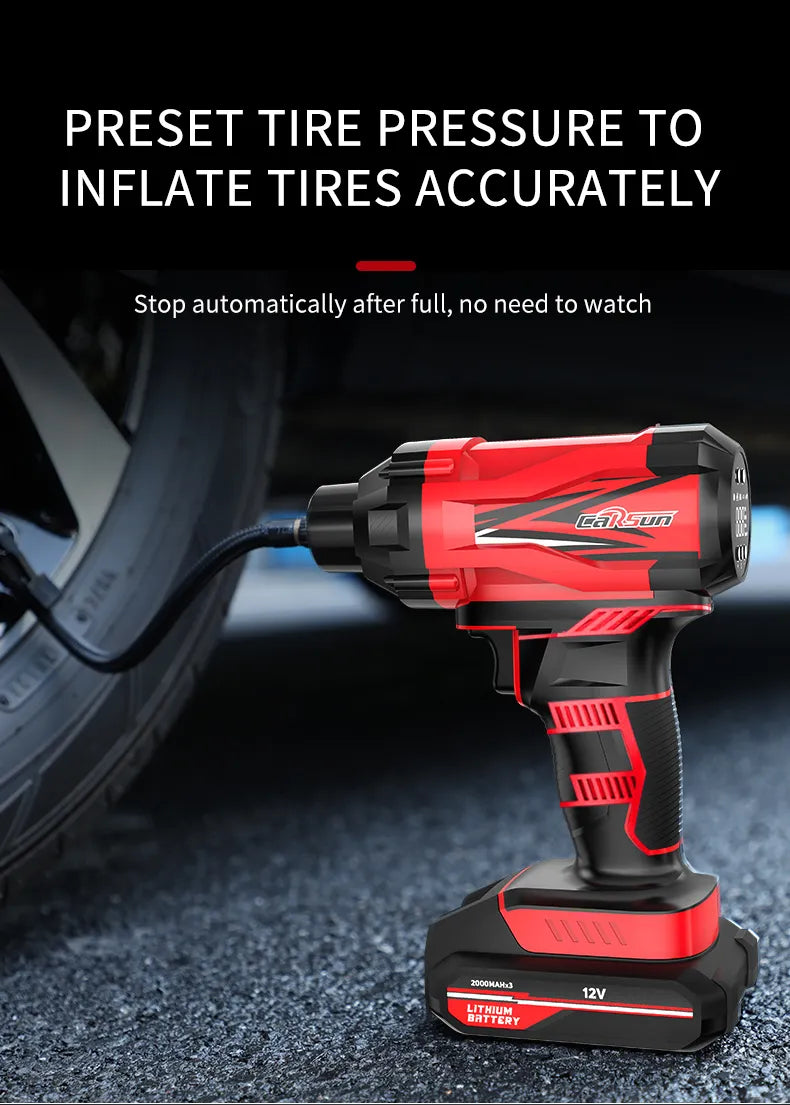 12V Cordless Tire Air Pump: Portable Electric Compressor for Tires – Auto Air Kompressor, Hassle-Free Inflation Anywhere