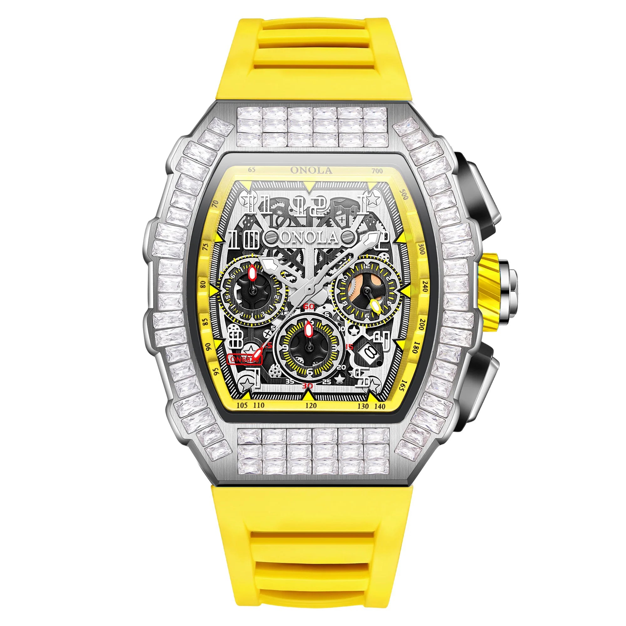 ONOLA Men Mechanical Watch Casual Silicone 30M Waterproof Automatic Watch for Men Military Man Sports Watch