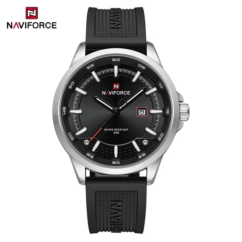 NAVIFORCE Men Business Watch Silicone Strap Wristwatches Quartz Casual Men's Watches Date Luminous Waterproof Original Clock