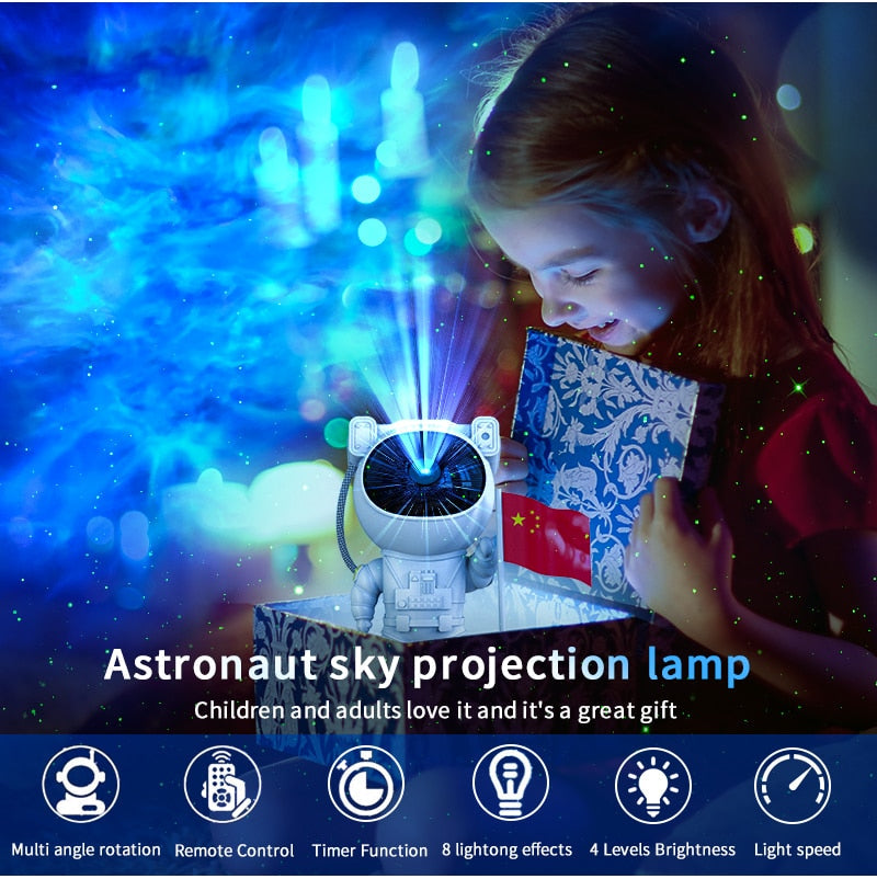 Kids Star Projector Night Light with Remote Control - 360° Adjustable Design for Enchanting Astronaut Nebula Galaxy Lighting, Perfect for Children and Adults