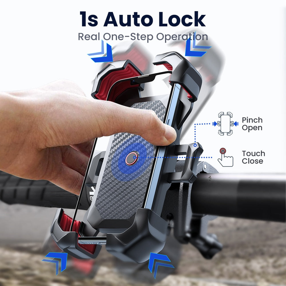 Joyroom Bike Phone Holder - 360° Universal Bicycle Phone Holder for 4.7-7 inch Mobile Phones - Shockproof Bracket with GPS Clip