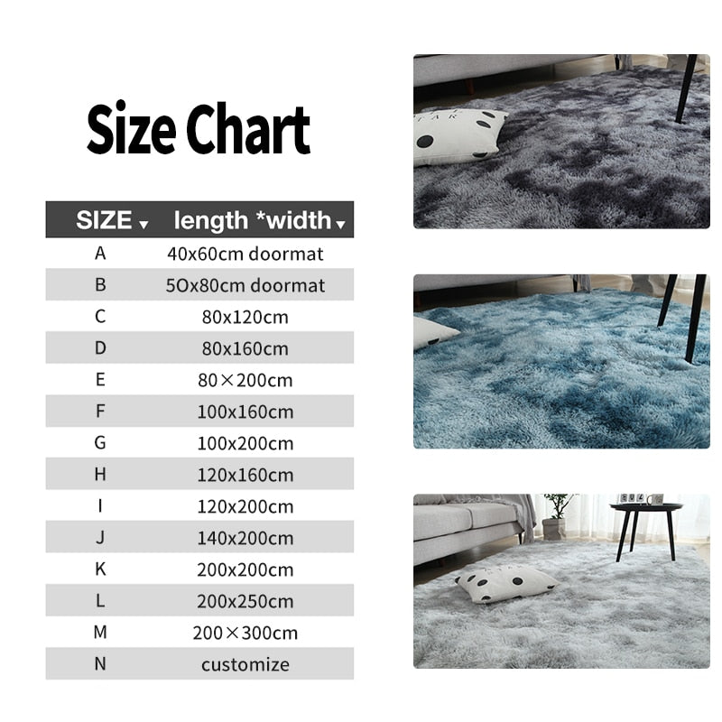 Plush Carpet for Living Room and Bedroom - Soft, Fluffy, and Anti-Slip Floor Rug - Elegant Lounge Decor and Solid Design