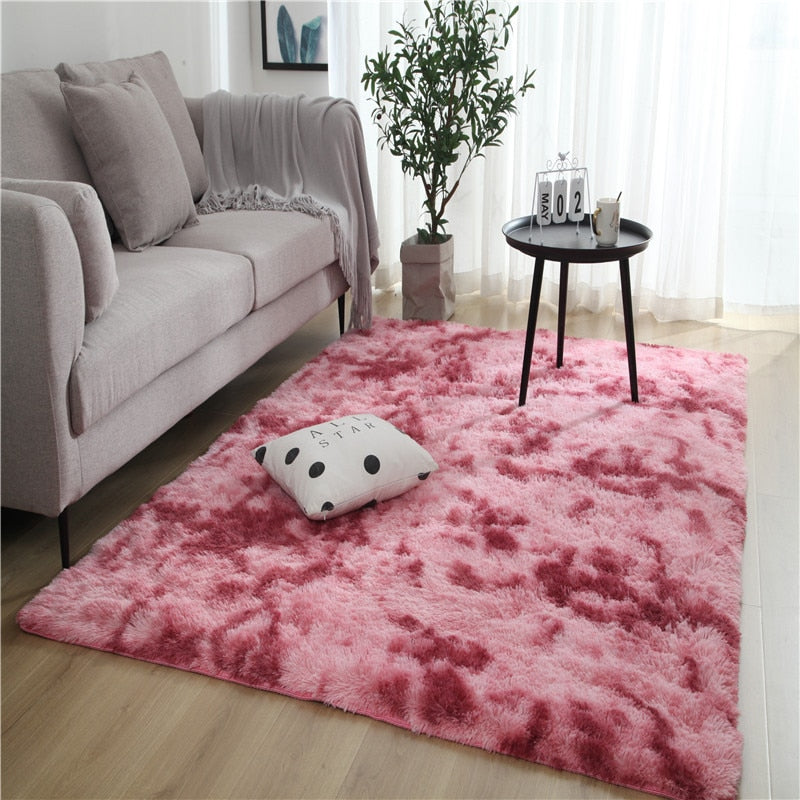 Plush Carpet for Living Room and Bedroom - Soft, Fluffy, and Anti-Slip Floor Rug - Elegant Lounge Decor and Solid Design