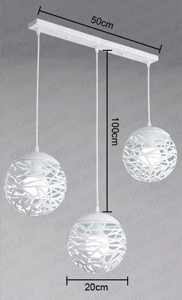 DecorBites™ Kelly Pendant Lamp: Vintage Ball Light Chandelier for Industrial Home Decor