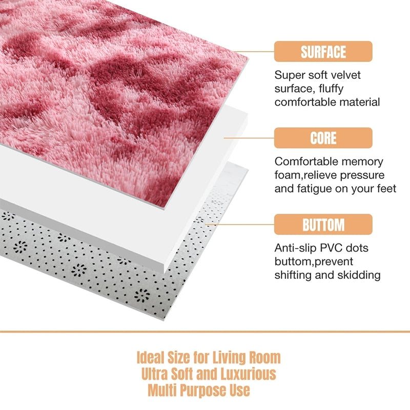 Plush Carpet: Thick, Anti-Slip, and Soft Rugs for Modern Living Room and Bedroom Decoration