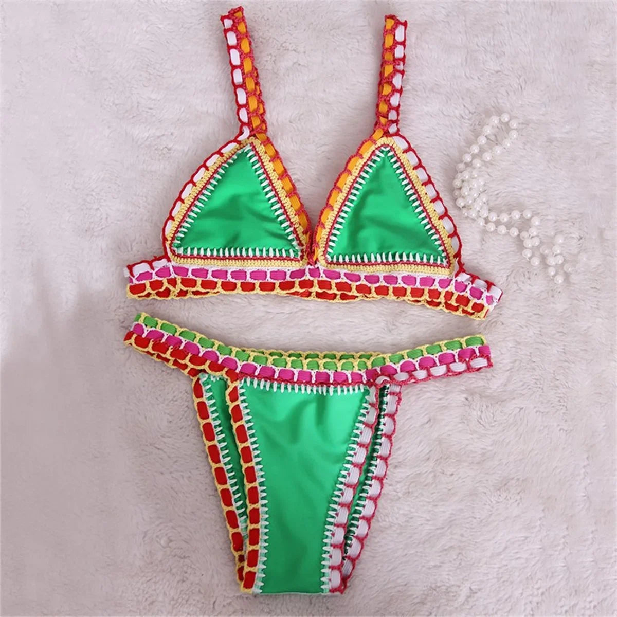 Pink Crochet Bikini