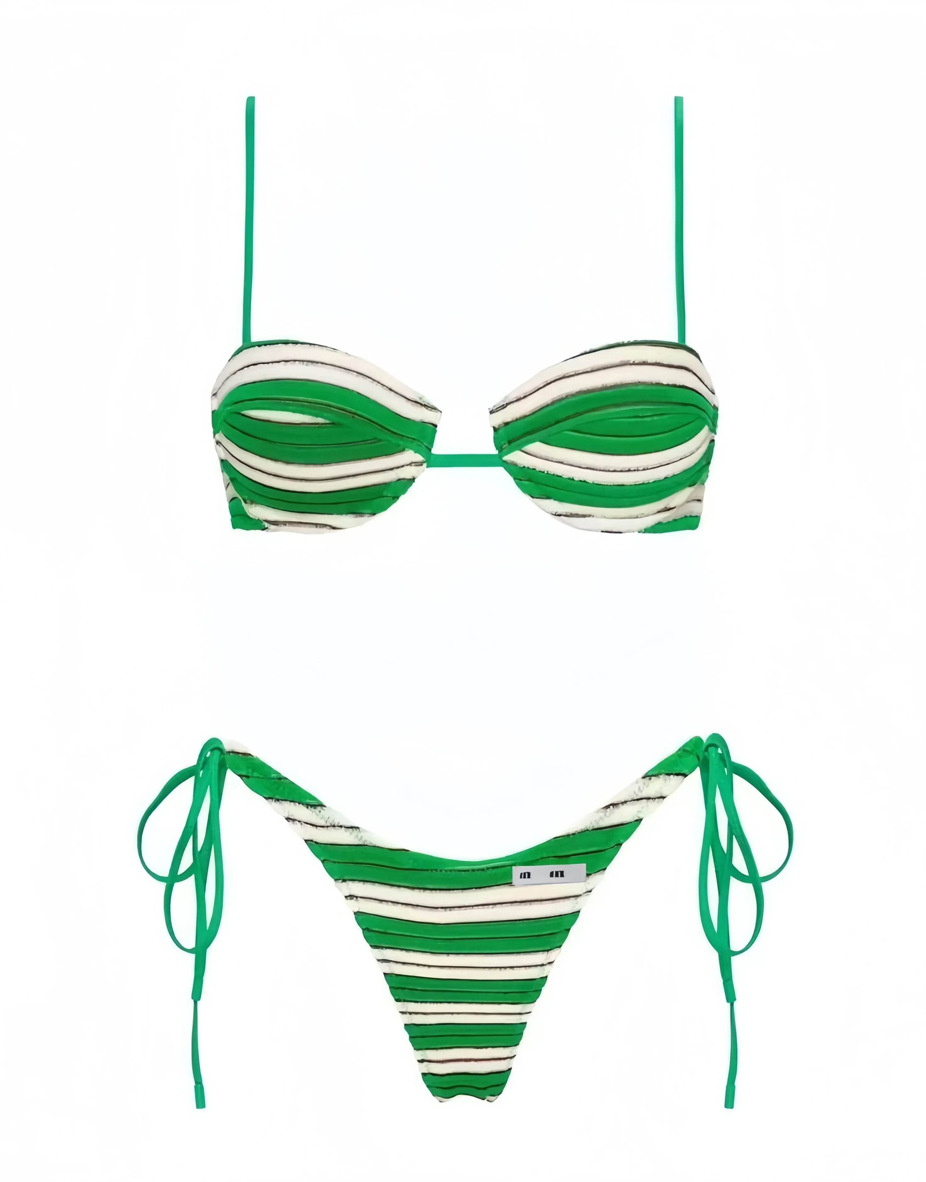 Green Striped Bikini