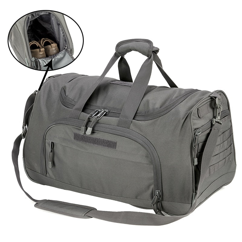50L Travel Sports Bags Foldable Gym Bag Carry-on Luggage Duffle Bag With Shoes Compartment for Men Women 6 Colors