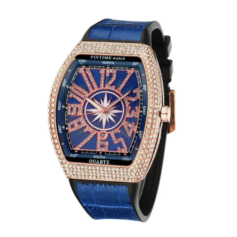 Fashion Mens Watches Men Wristwatches Automatic Quartz Man Clock Male Luxury Reloj Diamond Big Large Arabic Numeral Dial Watch