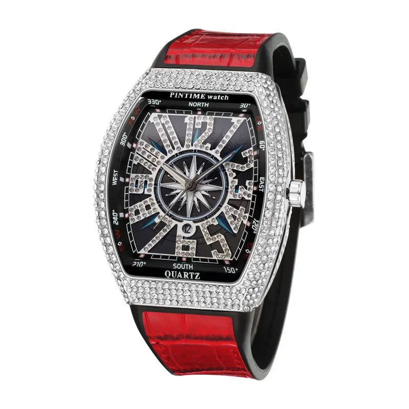 Fashion Mens Watches Men Wristwatches Automatic Quartz Man Clock Male Luxury Reloj Diamond Big Large Arabic Numeral Dial Watch