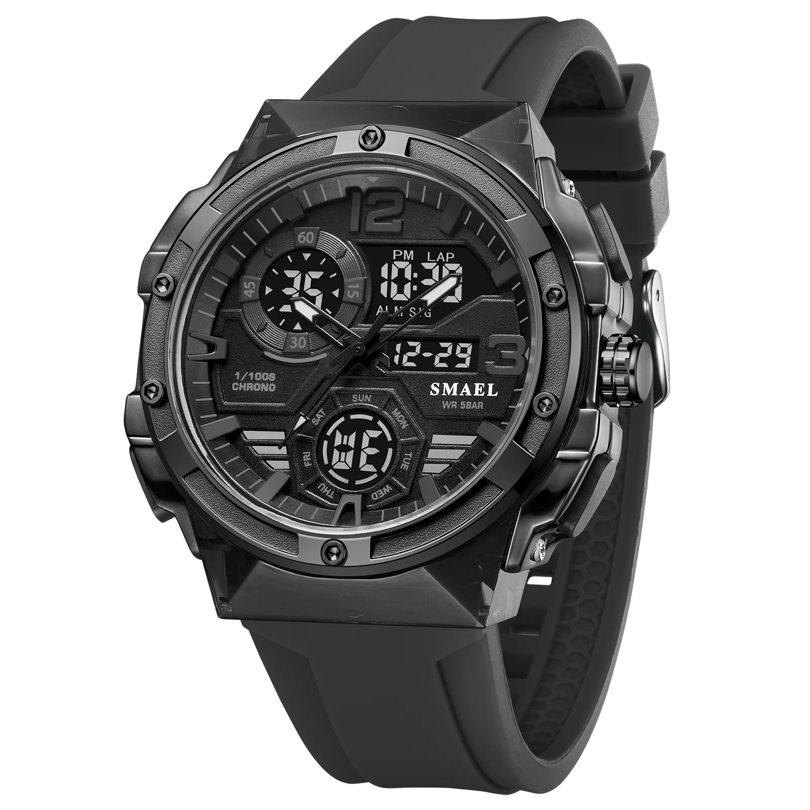 SMAEL 8118 Fashionable,casual and sporty men's watch with light alarm,stopwatch,waterproof and shockproof,multi-functional ,gift