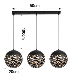 DecorBites™ Kelly Pendant Lamp: Vintage Ball Light Chandelier for Industrial Home Decor