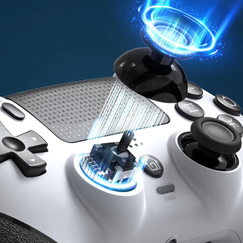 Wireless Controller 6 Axis Gyro Bluetooth-Compatible Console Controller Macros Turbo Dual Vibration Hall Effect Joystick for PS4