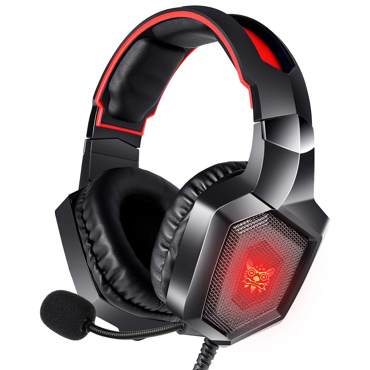 Over-Ear Gaming Headphones with Microphone & LED Light for PS4, Xbox One, PS5, Sega Dreamcast, PC, and PS2 - Noise-Canceling Gaming Headset