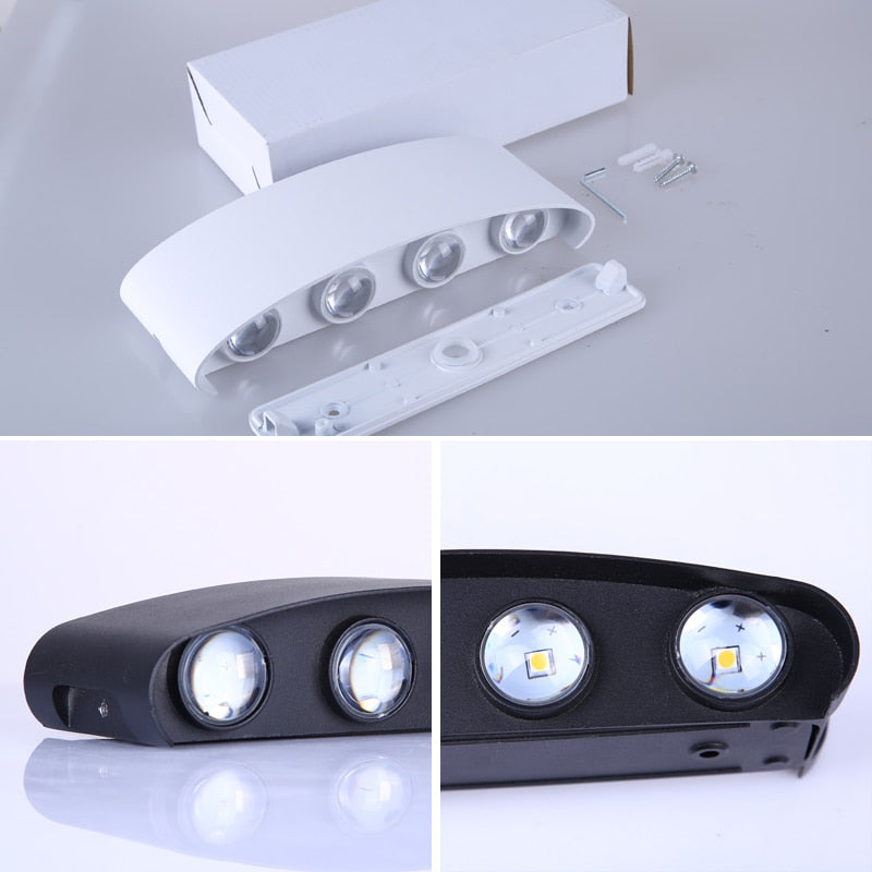 Contemporary LED Wall Lamp: Waterproof IP65, Ideal for Bathroom and Outdoor Lighting, Available in 4W, 6W, and 8W, Suitable for 110V and 220V Power Supply