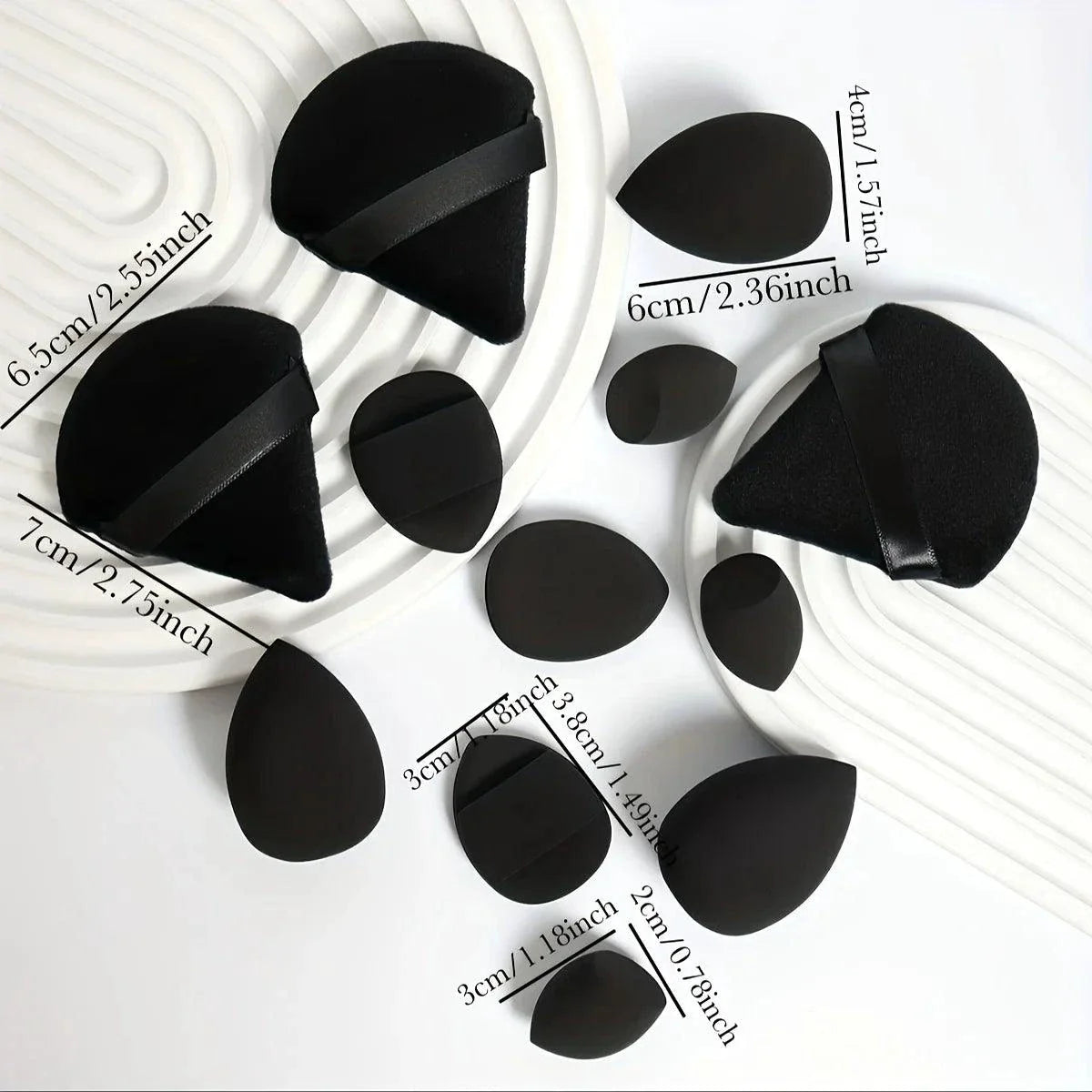 12 Piece All Purpose Makeup Sponge Set with Loose Powder Puffs Mini Air Cushion Puffs Beauty Eggs and Mini Beauty Sponges